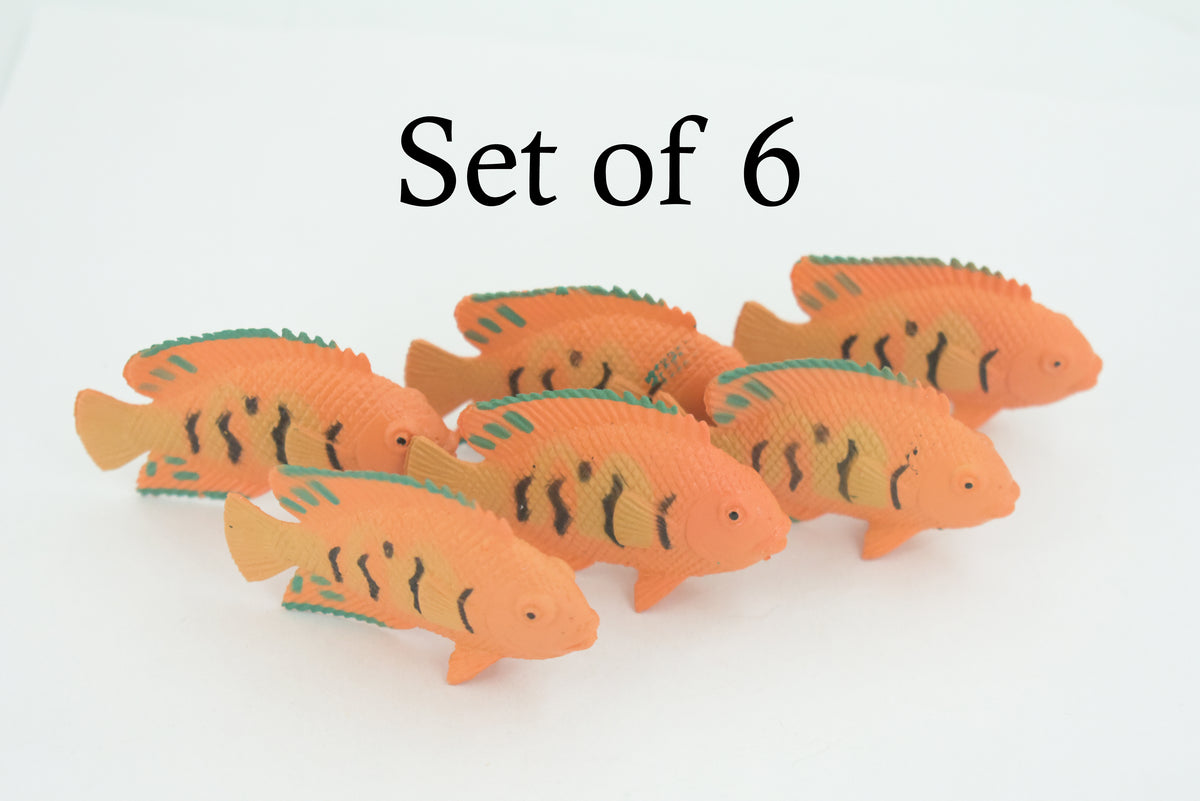 AngelFish, Flame, Tropical Fish, Pterophyllum, Ciclids, Hand Painted, Realistic, Plastic Fish Design, Saltwater, Educational, Figure, Lifelike, Diorama Model, Toy, Gift,  2 Inches.  CWG273 B46