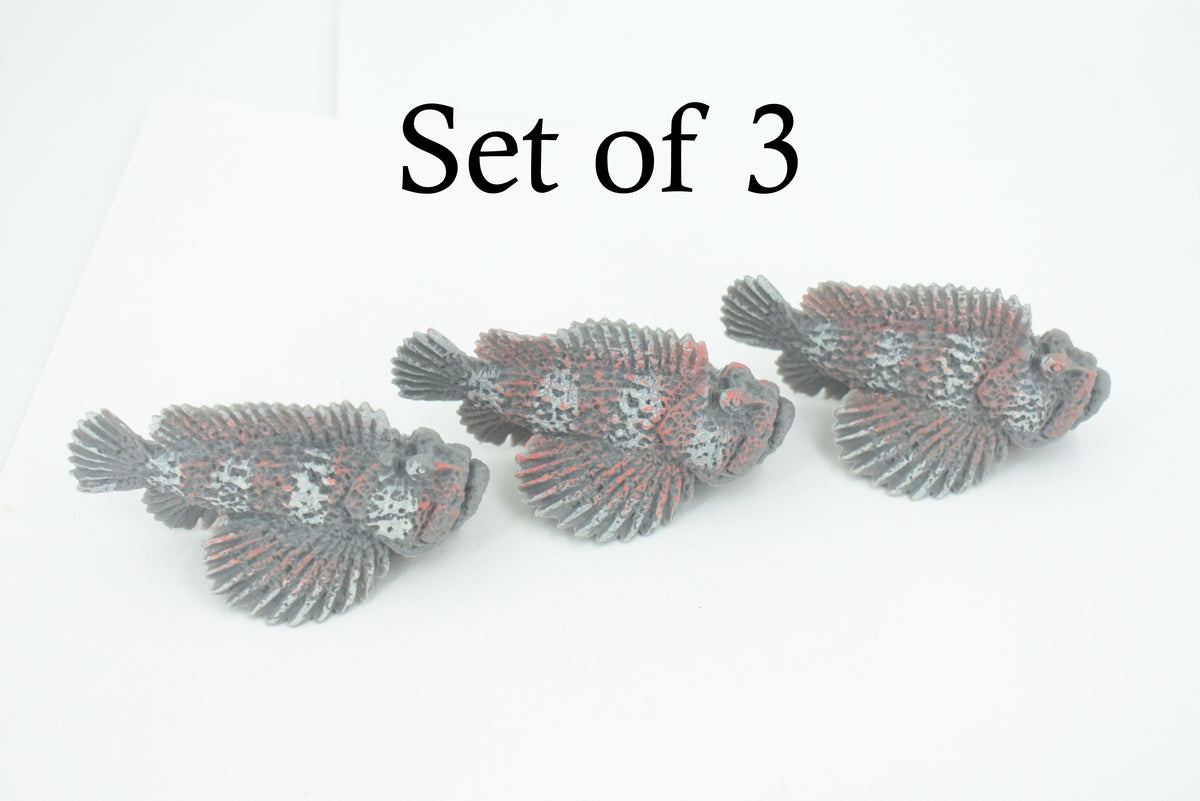 Stonefish, Scorpionfish, Venomous fish, Very Nice Rubber Fish, Educational, Hand Painted, Realistic, Replica, Toys, Kids, Gift,  2 3/4 Inches. F002 B225