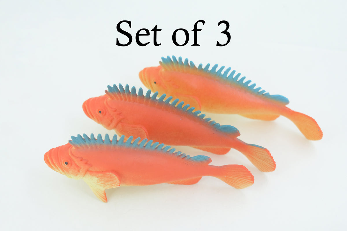 Red Snapper, Sebastes miniatus, Saltwater, Rubber Fish, Realistic, Figure, Model, Replica, Toy, Kids, Educational, Gift,       4 1/2"        F0416  B378