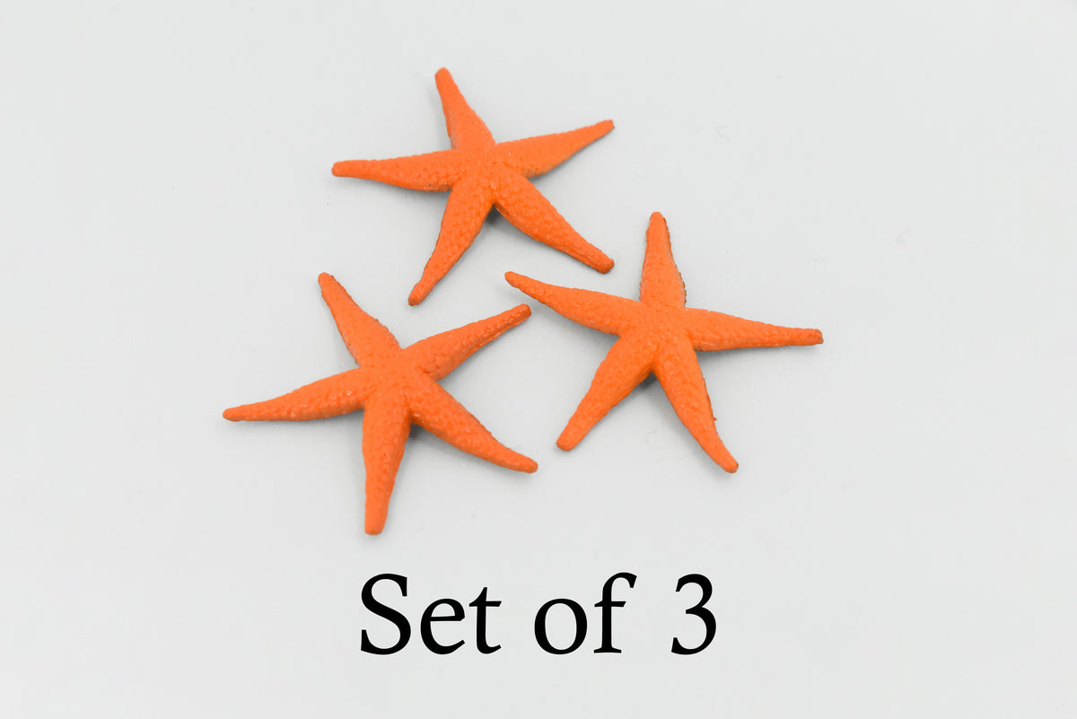 Starfish Toy, Orange, Sea Star, echinoderms,  Asteroidea, Rubber Design, Realistic Replica, Educational Toy, Life Like, Gift,       2"        F581 B34