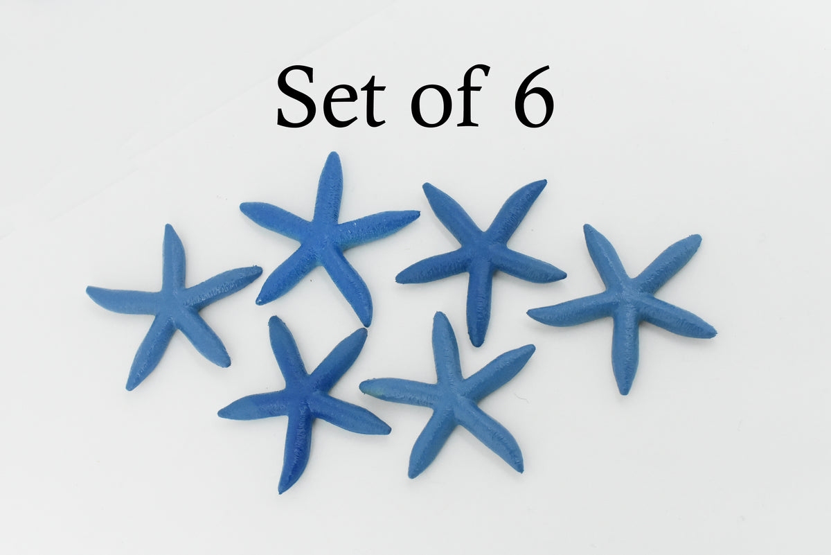 Starfish, Blue, Sea Star, Echinoderms,  Asteroidea, Ocean, Sea Life, Plastic Figure, Model, Realistic Replica, Educational, Figurine, Animal, Life Like, Gift,    2 1/4 "   F925 B158