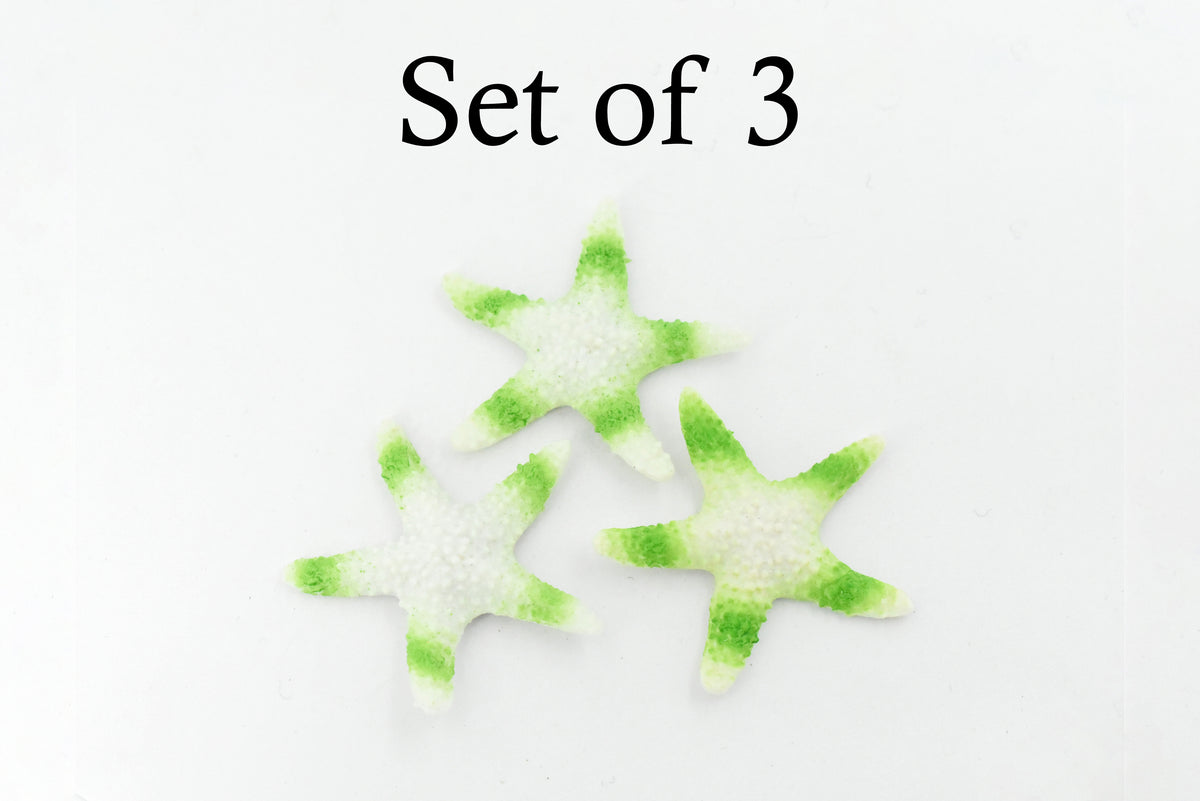 Starfish, Sea Star, Green and White, Echinoderms, Asteroidea, Ocean, Sea Life, Plastic Figure, Model, Realistic Replica, Educational Toy, Life Like, Gift,    1 3/4"   F1139 B164