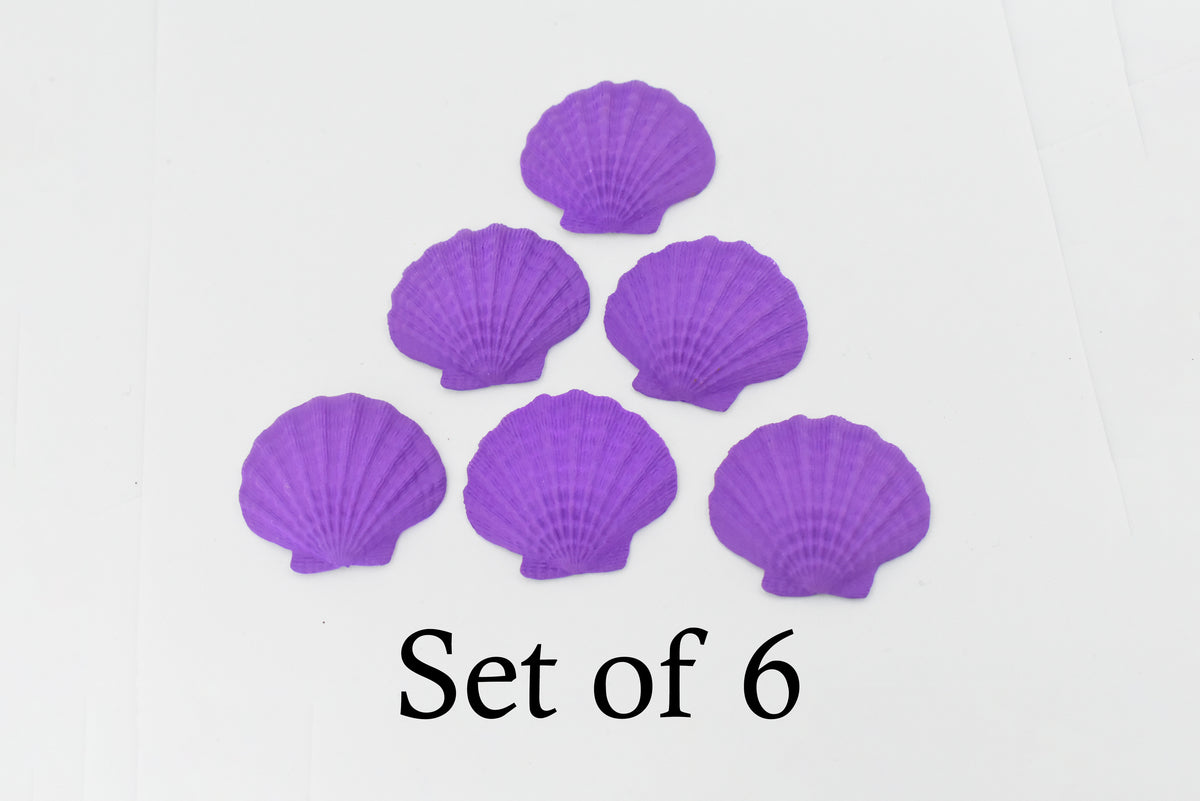 Scallop Shell, Lion's Paw, Purple Shell, Ocean, Sea Life, Plastic Figure, Model, Realistic Replica, Educational, Figurine, Animal, Life Like, Gift,      1 7/8"     F4109 B96