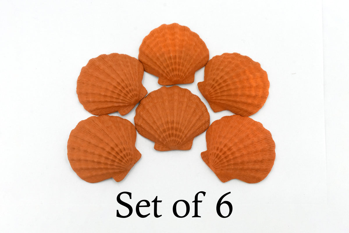 Scallop Shell, Lion's Paw, Orange Shell, Ocean, Sea Life, Plastic Figure, Model, Realistic Replica, Educational, Figurine, Animal, Life Like, Gift,    1 3/4"      F4115 B96