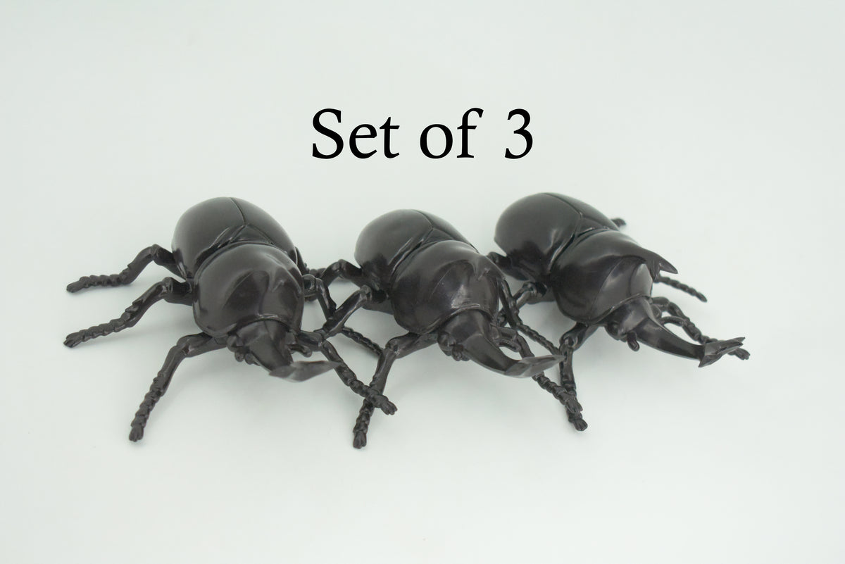 Beetle, Rhinoceros, Horned Stag Beetle, Dynastinae, Rubber Insect, Educational, Toy, Kids, Realistic Figure, Lifelike Model, Figurine, Replica, Gift,     5"     ABC17 B263
