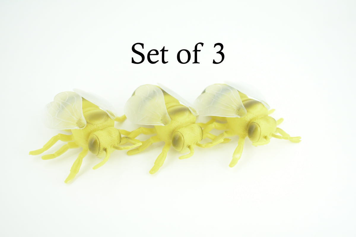 Bee, Bumblebee, Solid Rubber Insect, Educational, Toy, Kids, Realistic Figure, Lifelike Model, Figurine, Replica, Gift,     3 1/2"     ABC15 B263