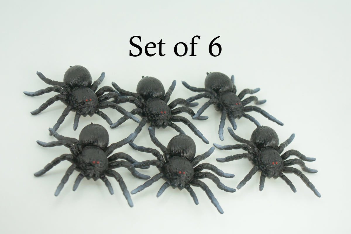 Spider, Tarantula, Theraphosidae, Solid Rubber Arachnids, Educational, Toy, Kids, Realistic Figure, Lifelike Model, Figurine, Replica, Gift,      4"     ABC16 B263