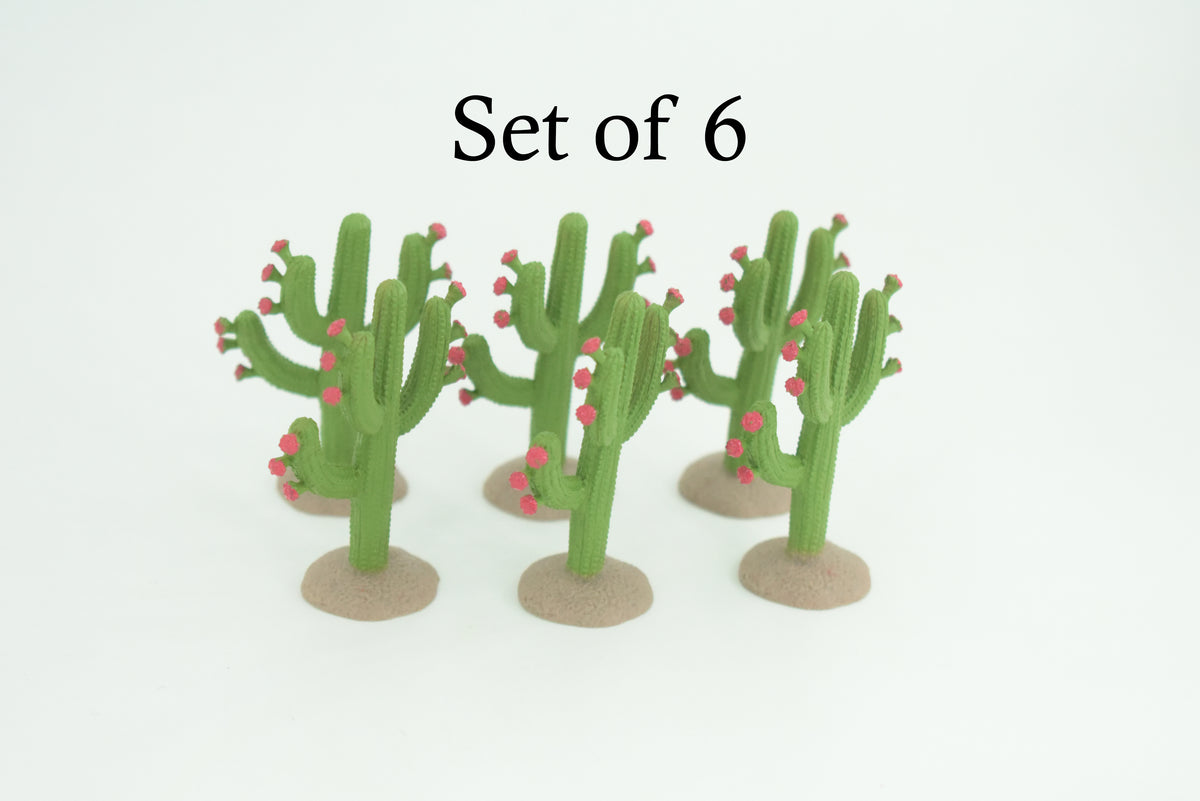 Saguaro Cactus, Pink Flowers, Columnar, Rubber, Educational, Desert Cactus, Realistic Figure, Model, Replica, Kids, Toys, Gift,   2 Inches.     SF78 B103