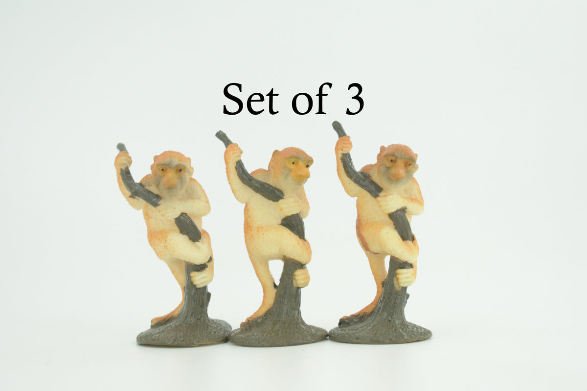 Proboscis Monkey, Long-nosed monkey, Rubber Primate, Animal, Educational, Realistic Figure, Lifelike, Model, Toys, Gift,     2 Inches.    F1778 B129