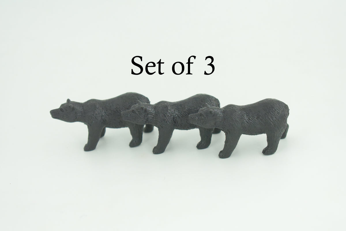 Black Bear, Very Nice Rubber Animal, Educational, Hand Painted, Realistic Figure, Lifelike Design, Toy, Kids, Gift,     2 1/4 Inches.   F3545 B17