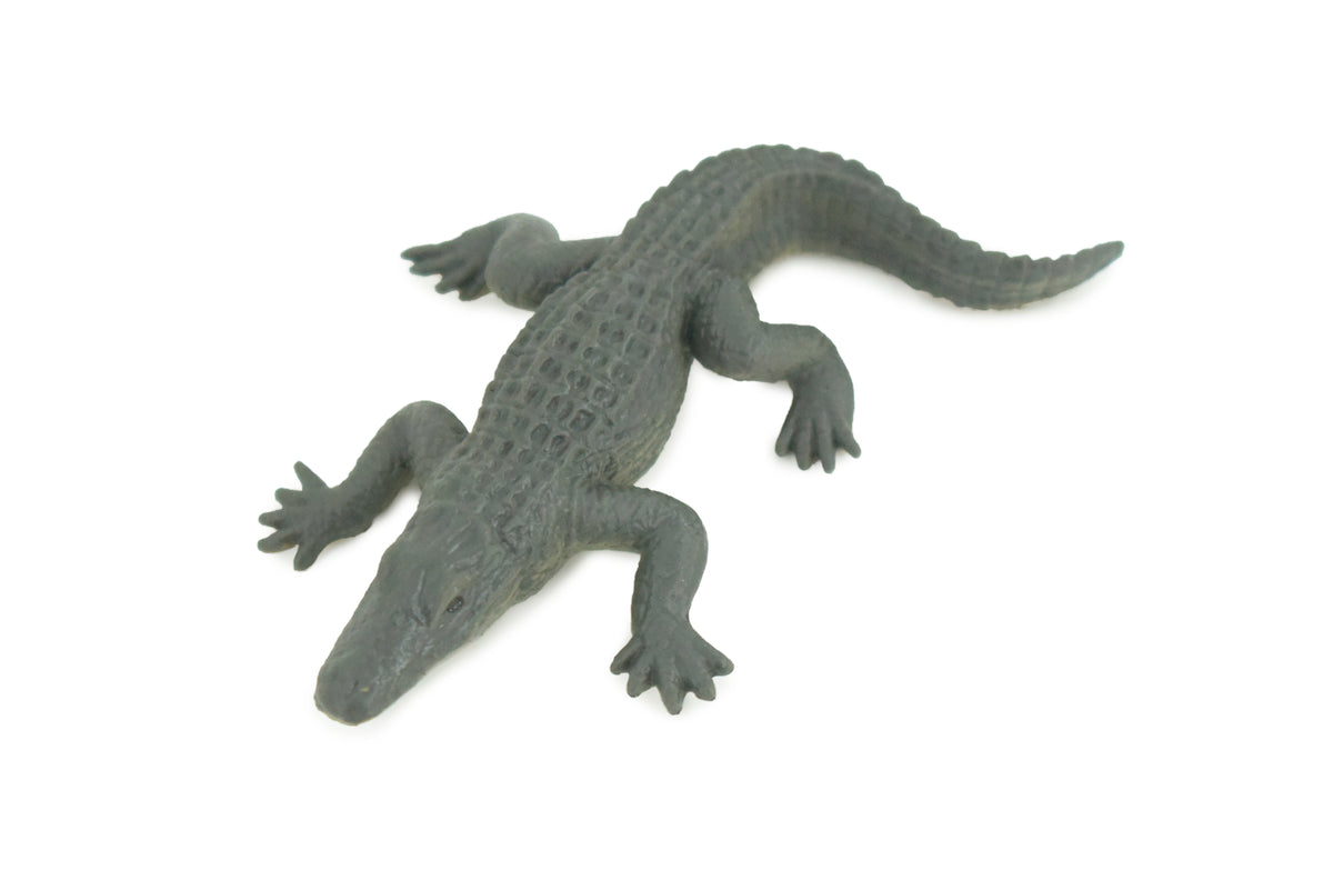 Alligator, American, Rubber Reptile, Educational, Realistic, Hand Painted, Crocodile, Figure, Lifelike Model, Diorama Figure, Replica,Toys, Kids, Gift,     3 Inches.     SF87 B33