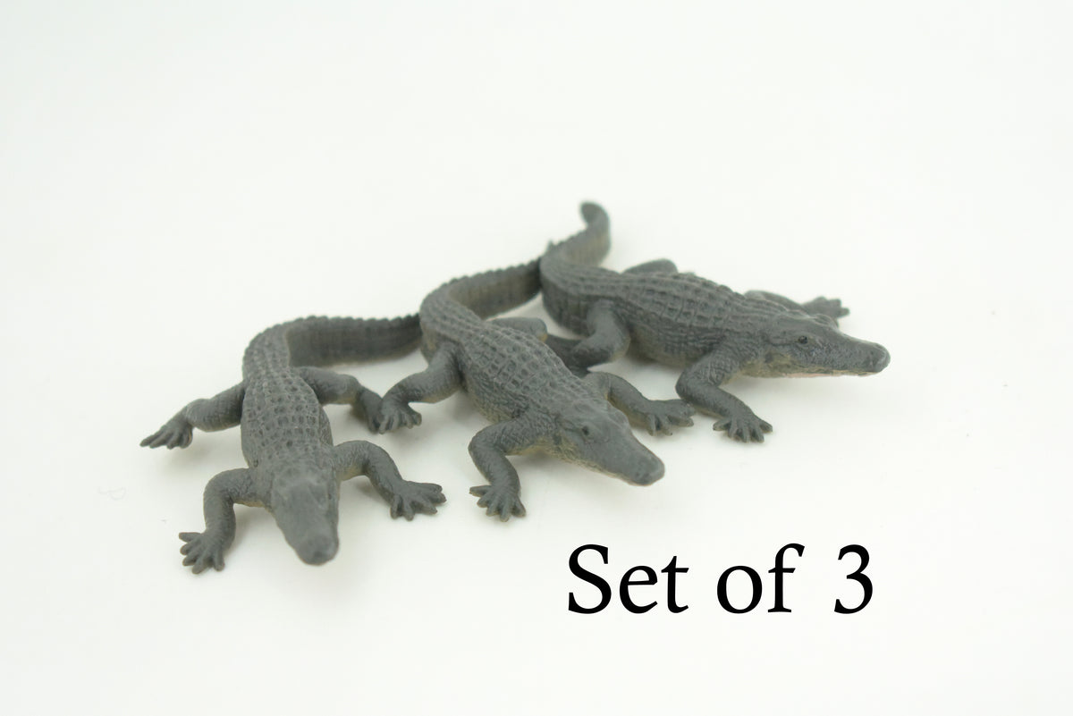 Alligator, American, Rubber Reptile, Educational, Realistic, Hand Painted, Crocodile, Figure, Lifelike Model, Diorama Figure, Replica,Toys, Kids, Gift,     3 Inches.     SF87 B33