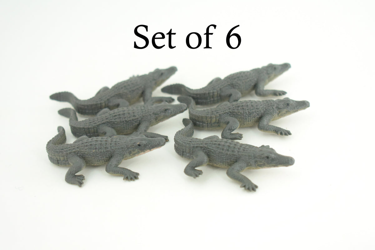 Alligator, American, Rubber Reptile, Educational, Realistic, Hand Painted, Crocodile, Figure, Lifelike Model, Diorama Figure, Replica,Toys, Kids, Gift,     3 Inches.     SF87 B33