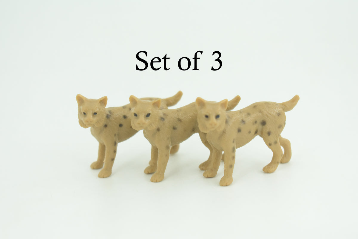 Bobcat, Cub, Nice Rubber Animal, Educational, Realistic Cat, Hand Painted, Figure, Lifelike Model, Figurine, Replica, Gift,     2 Inches      SF74 B103