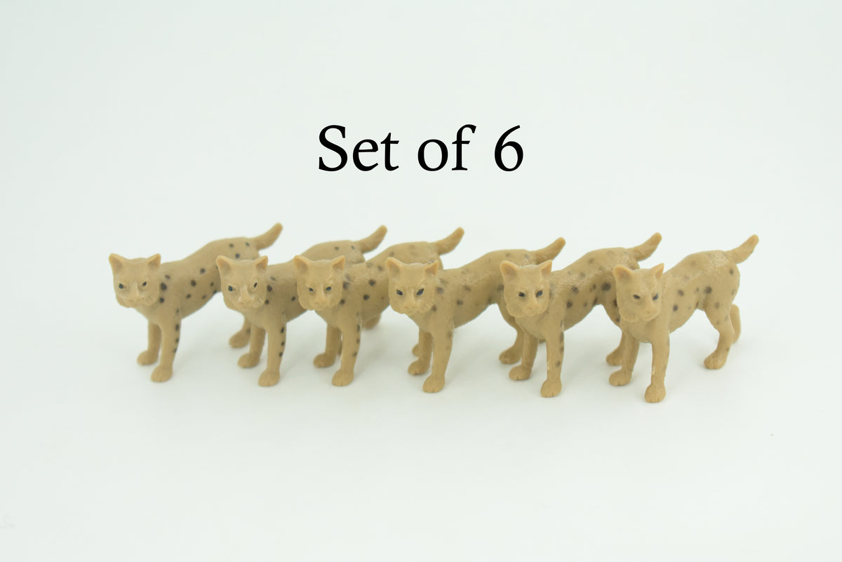 Bobcat, Cub, Nice Rubber Animal, Educational, Realistic Cat, Hand Painted, Figure, Lifelike Model, Figurine, Replica, Gift,     2 Inches      SF74 B103