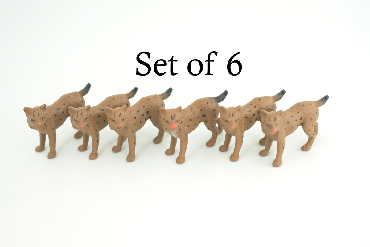 Bobcat, Cub, Nice Rubber Animal, Educational, Realistic Cat, Hand Painted, Figure, Lifelike Model, Figurine, Replica, Gift,     2 Inchs      F1511 B103