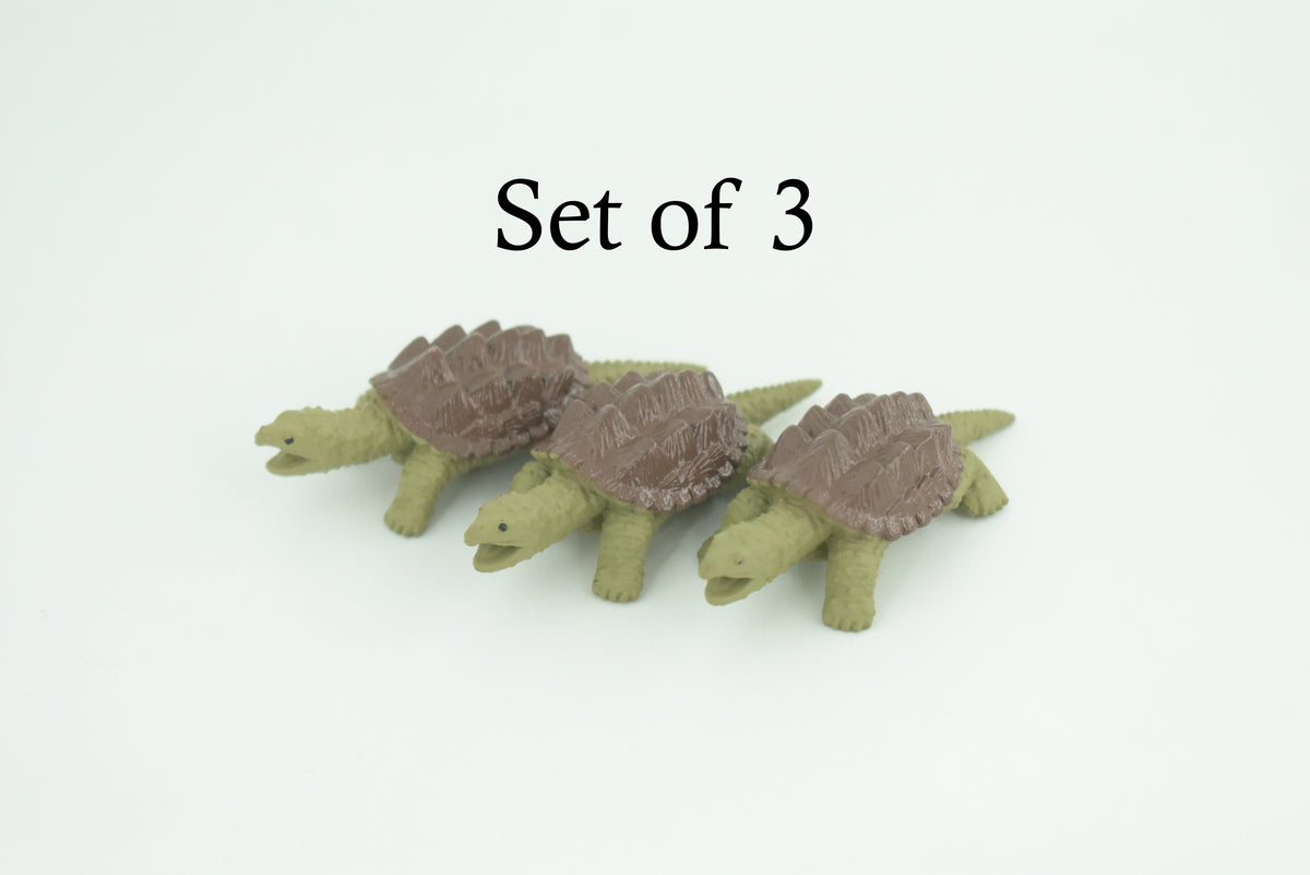 Alligator Snapping Turtle, Plastic Reptile, Educational, Realistic, Figure, Lifelike Model, Figurine, Replica, Toys, Kids, Gift,    2 1/2 Inches.   F9000 B48