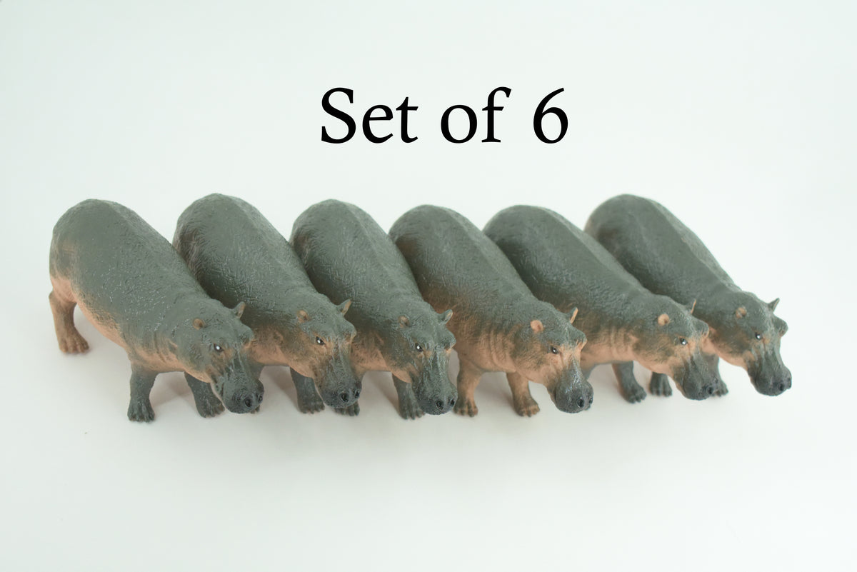 Hippo, Hippopotamus, Very Nice Plastic Design, African Animal Figure, Educational, Figure, Lifelike, Diorama Model, Figurine, Replica, Toy, Kids, Gift,    5 Inches.     CWG183 BB44