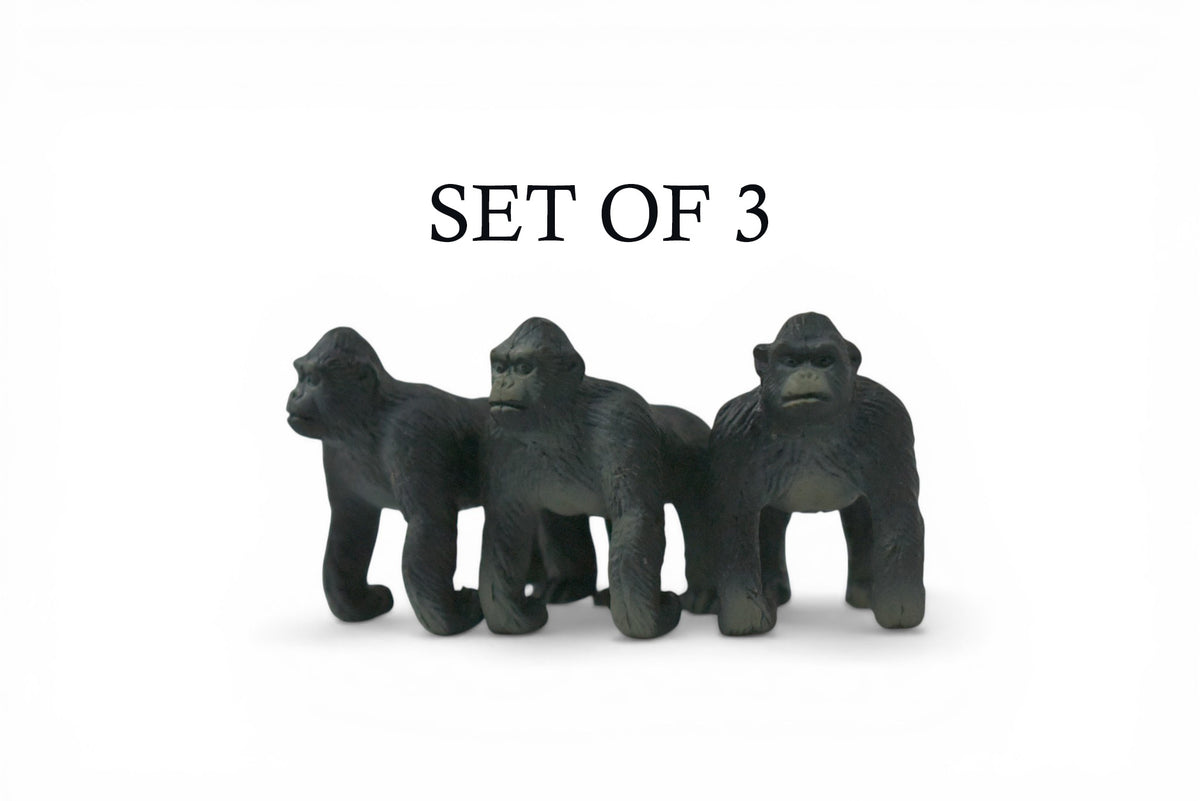 Gorilla, Great Apes of Africa, Very Nice Plastic Replica, Hand Painted, Realistic, Educational, Diorama Model, Replica, Toy, Gift,    2 Inches.      F7043 B85
