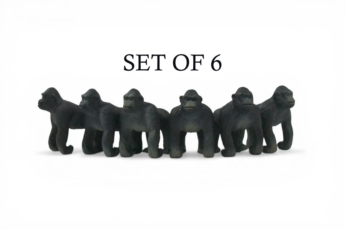 Gorilla, Great Apes of Africa, Very Nice Plastic Replica, Hand Painted, Realistic, Educational, Diorama Model, Replica, Toy, Gift,    2 Inches.      F7043 B85