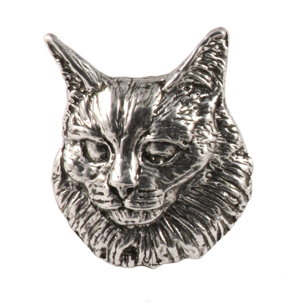 Pewter Angora Cat Pin Or Magnet, C004