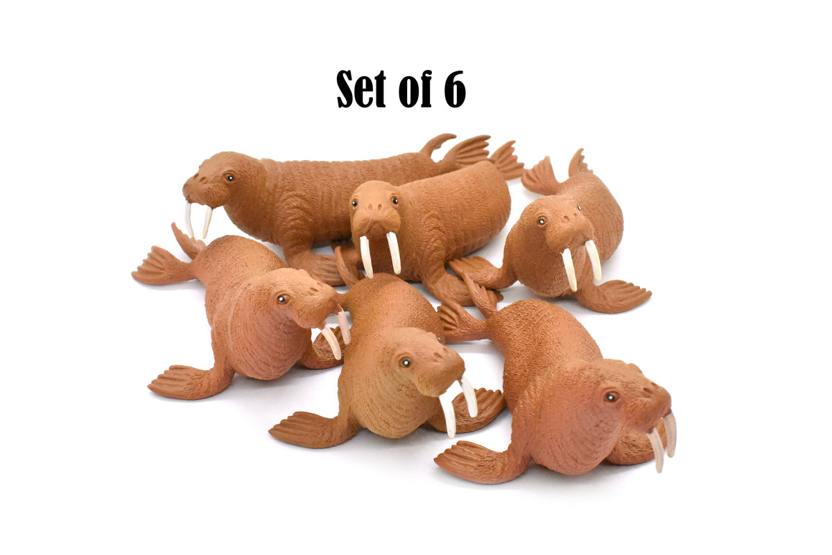 Walrus, Marine Mamma, Very Nice Design, Hand Painted, Rubber Animal, Educational, Diorama Model, Realistic Figure, Figurine, Replica, Toy, Kids, Gift,    5 Inches.  F474 B5