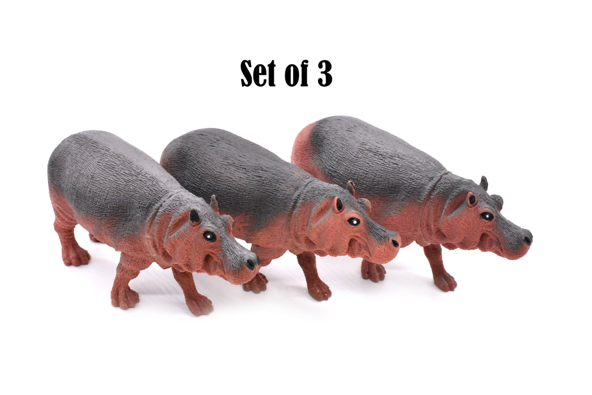 Hippo Realistic Small Toy Model Plastic Replica African Animal, Kids Educational Gift   5.5"   F158 B24