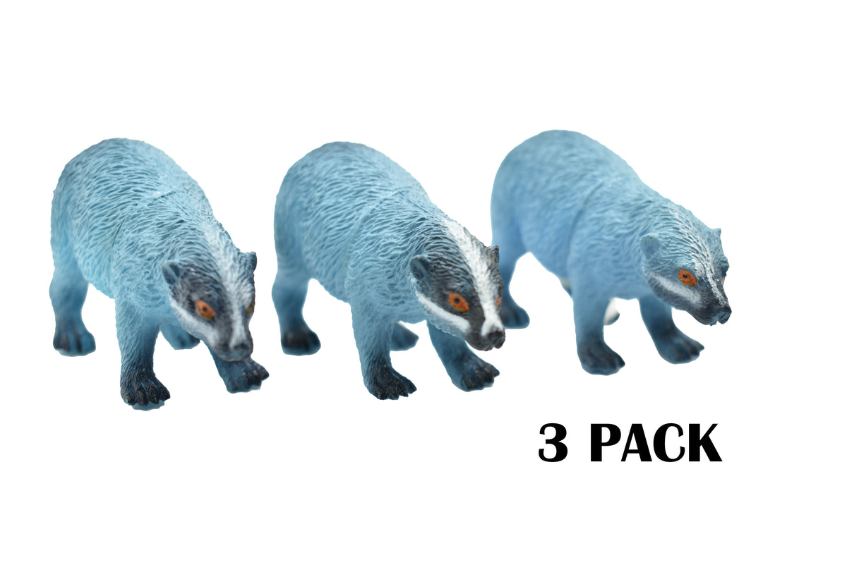 Badger, Blue, European badger, Very Nice Plastic Animal, Educational, Toy, Kids, Figure, Lifelike Model, Figurine, Replica, Gift,    3"    F322 B114