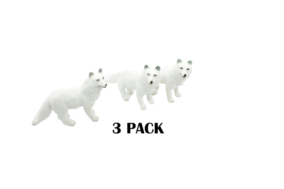 Fox, Arctic, White, Very Nice Plastic Animal, Educational, Toy, Kids, Realistic Figure, Lifelike Model, Figurine, Replica, Gift,    2"     F3500 B67