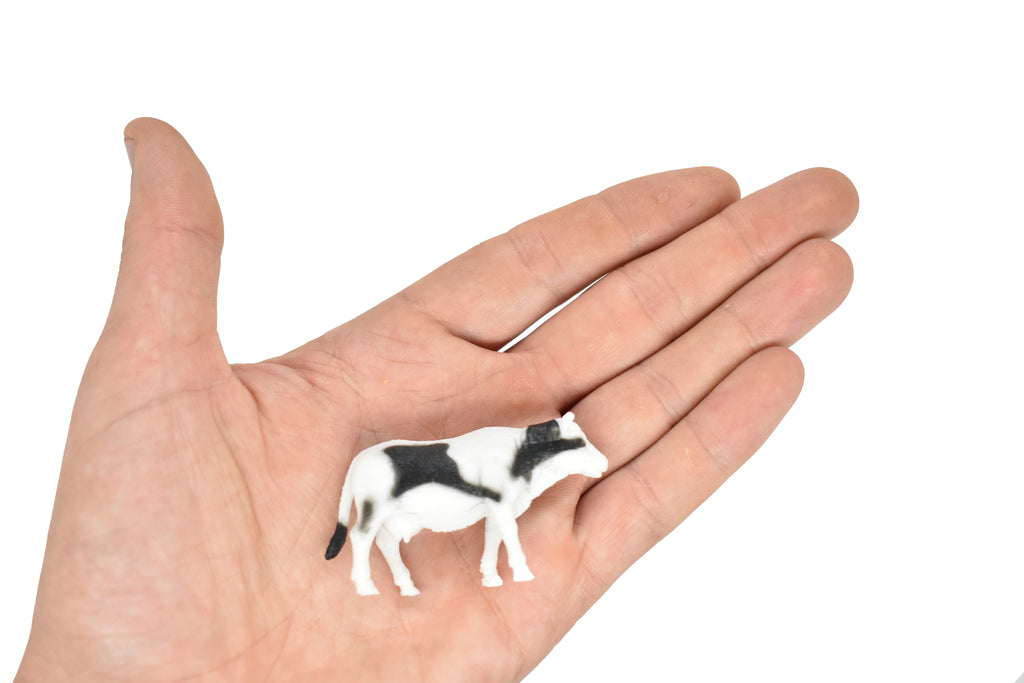 Cow, Dairy Realistic Small Toy Model Plastic Replica Barn Farm Animal, Kids Educational Gift 2.5" F1845 B139