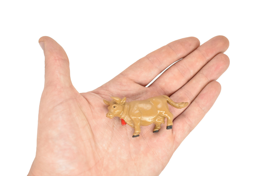 Cow, Brown Realistic Small Toy Model Plastic Replica Barn Farm Animal, Kids Educational Gift 2 3/4" F4150 B140