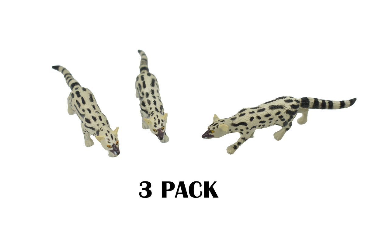 Abyssinian genet, Ethiopian genet or the Abyssinian civet, Hand Painted, Realistic, Very Nice Rubber Design, Educational, Diorama Model, Lifelike, Toy, Gift,    3 Inches.    F1070 B175