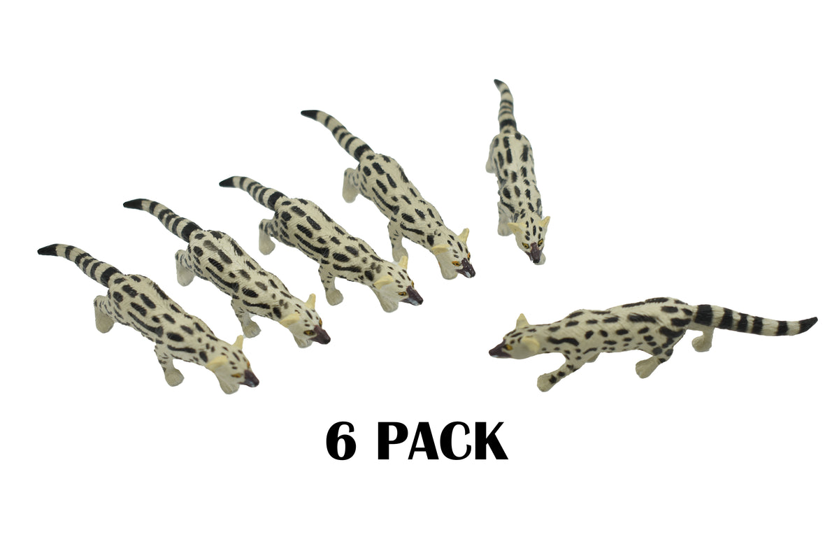 Abyssinian genet, Ethiopian genet or the Abyssinian civet, Hand Painted, Realistic, Very Nice Rubber Design, Educational, Diorama Model, Lifelike, Toy, Gift,    3 Inches.    F1070 B175