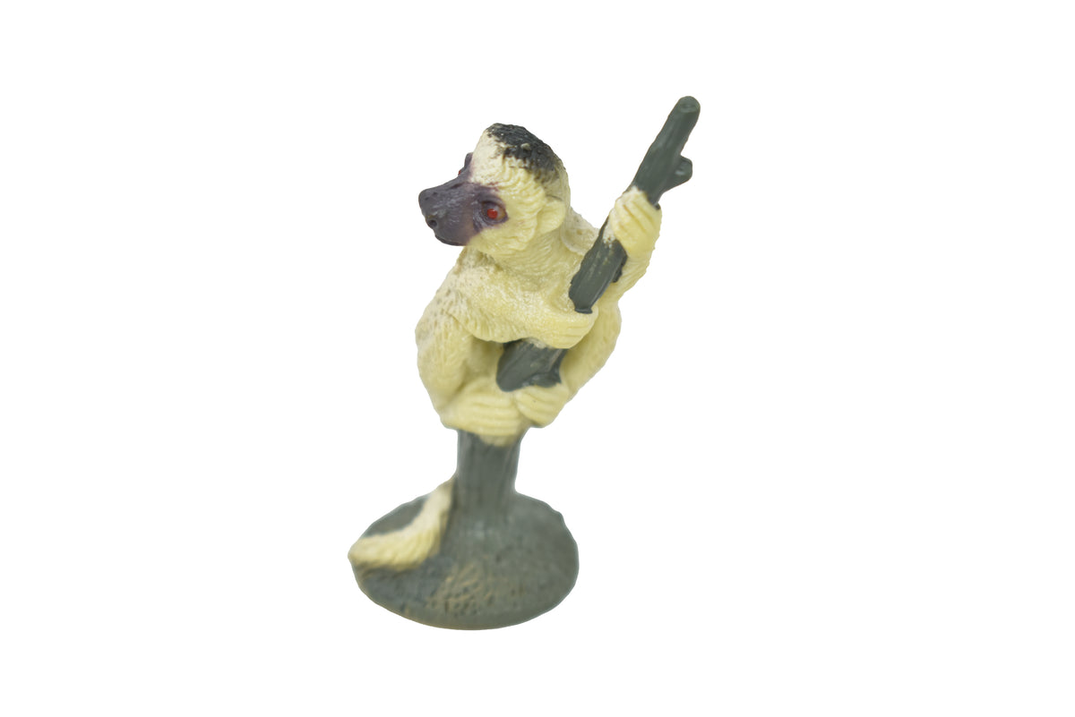 Lemur, Silky Sifaka, Plastic Animal Toy, Educational, Realistic Figure, Lifelike, Model, Figurine, Replica, Toys, Gift,       2 1/4 Inches.  F1776 B129