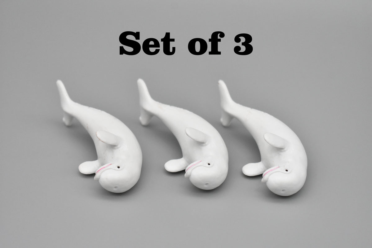 Beluga Whale, Calf, Baby,  Delphinapterus leucas, Very Nice Plastic Replica, Hand Painted, Realistic, Saltwater, Educational,  Diorama Model, Replica, Toy, Gift,  2 1/2 Inches.    F7024 B67