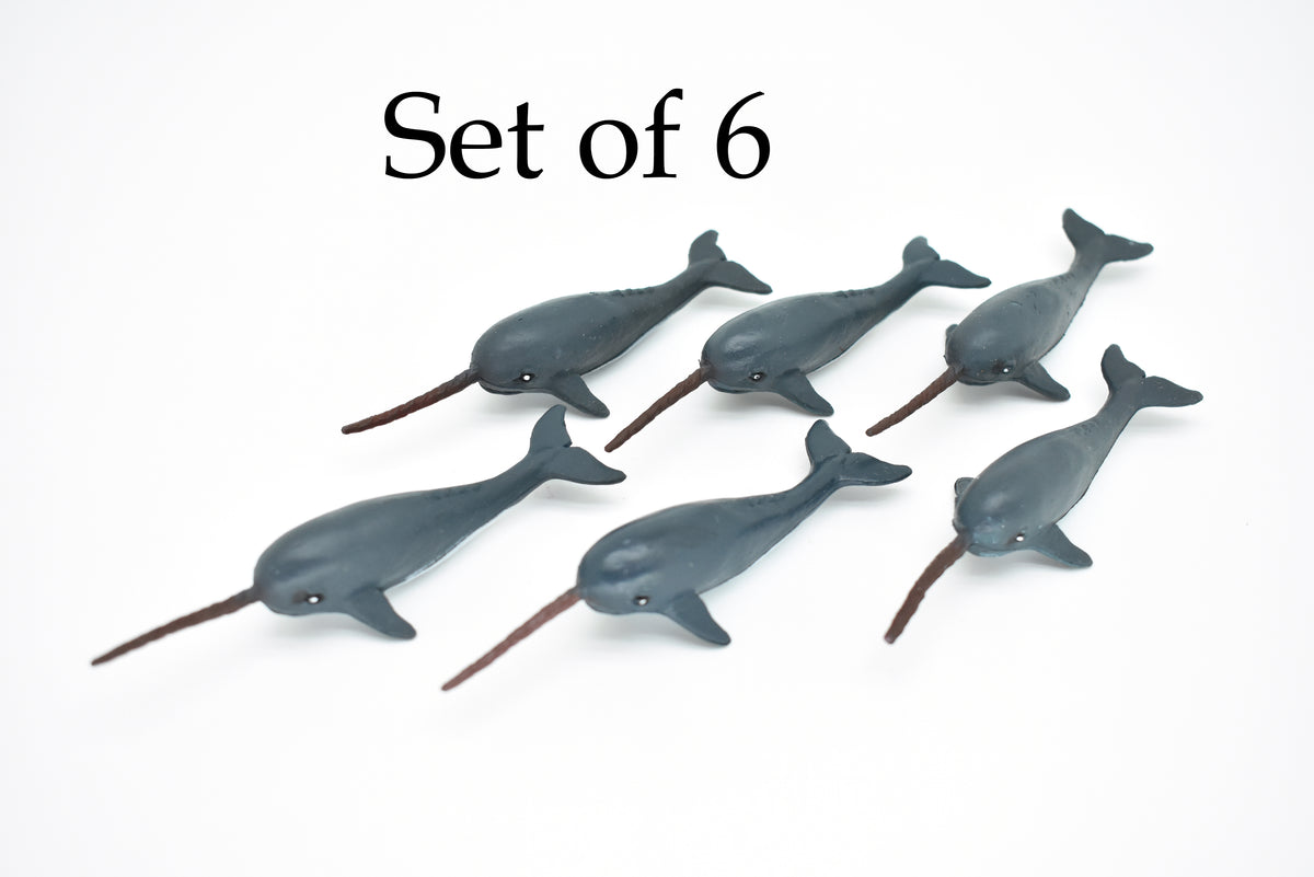 Narwhal Whale, Very Nice Plastic Replica  3"Long   ~  F3905-B9