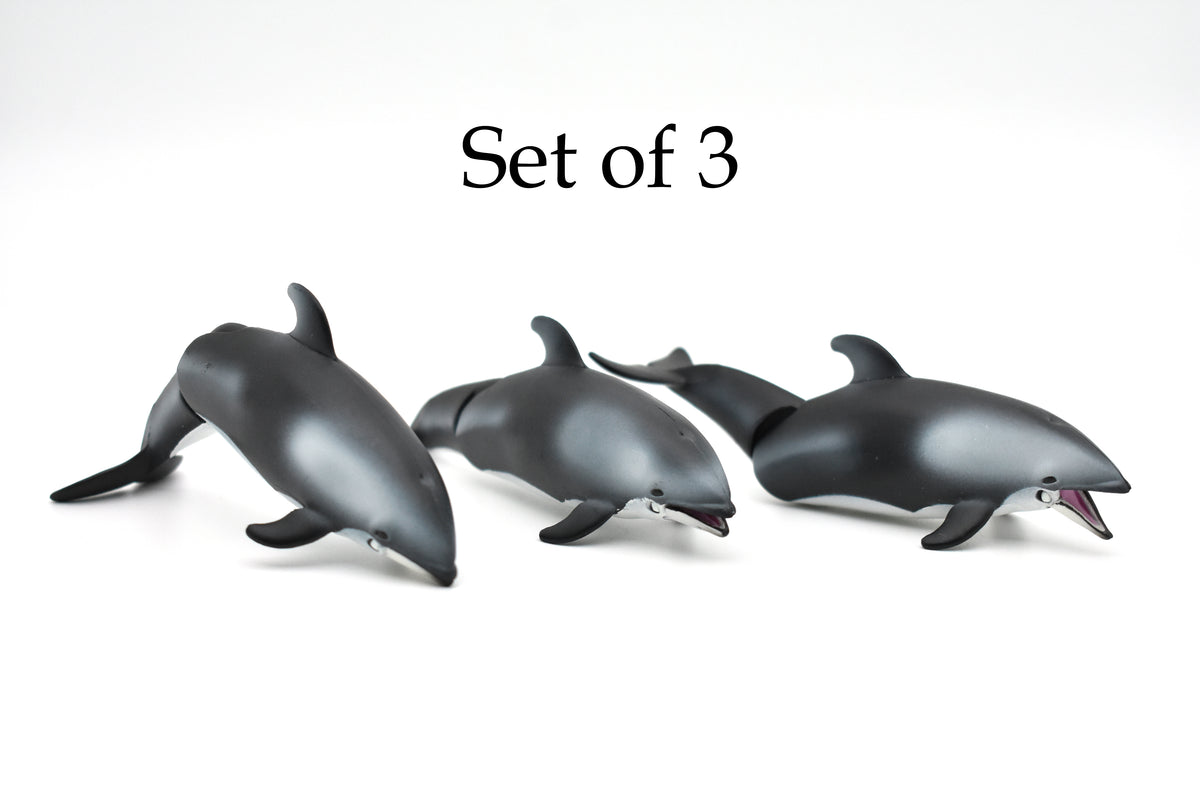 Dolphin, White Sided, With Moveable Parts, Very Nice Plastic Design, Educational, Diorama, Realistic Figure, Lifelike, Replica, Toy, Kids, Gift,   4 Inches.    F095 B384