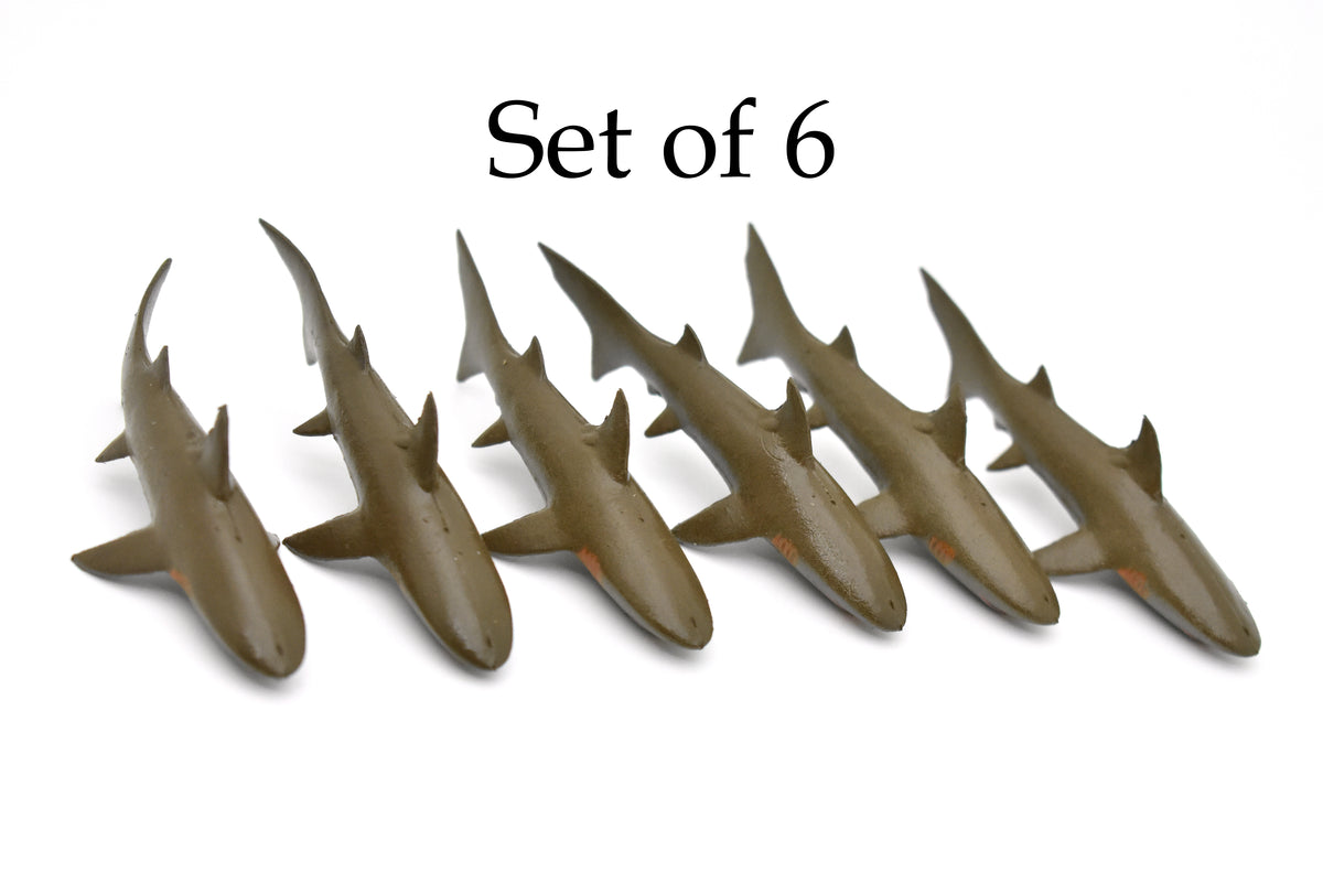 Gray Reef Shark, Very Nice Rubber Design, Hand Painted, Realistic, Figure, Toy, Kids, Educational, Gift,        3"    F597 B34