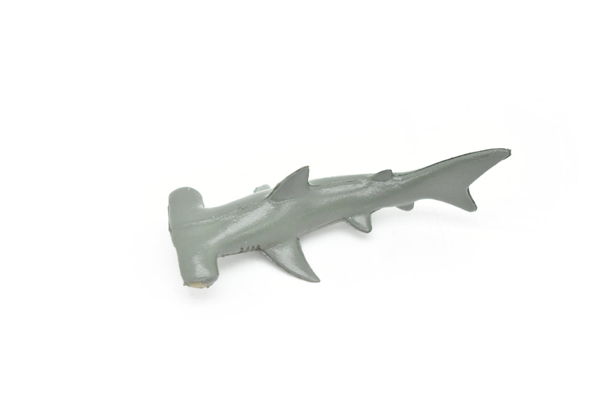 Hammerhead Shark, Very Nice Curved Design, Hand Painted, Realistic, Rubber, Figure, Toy, Kids, Educational, Gift,        3"       F584 B34