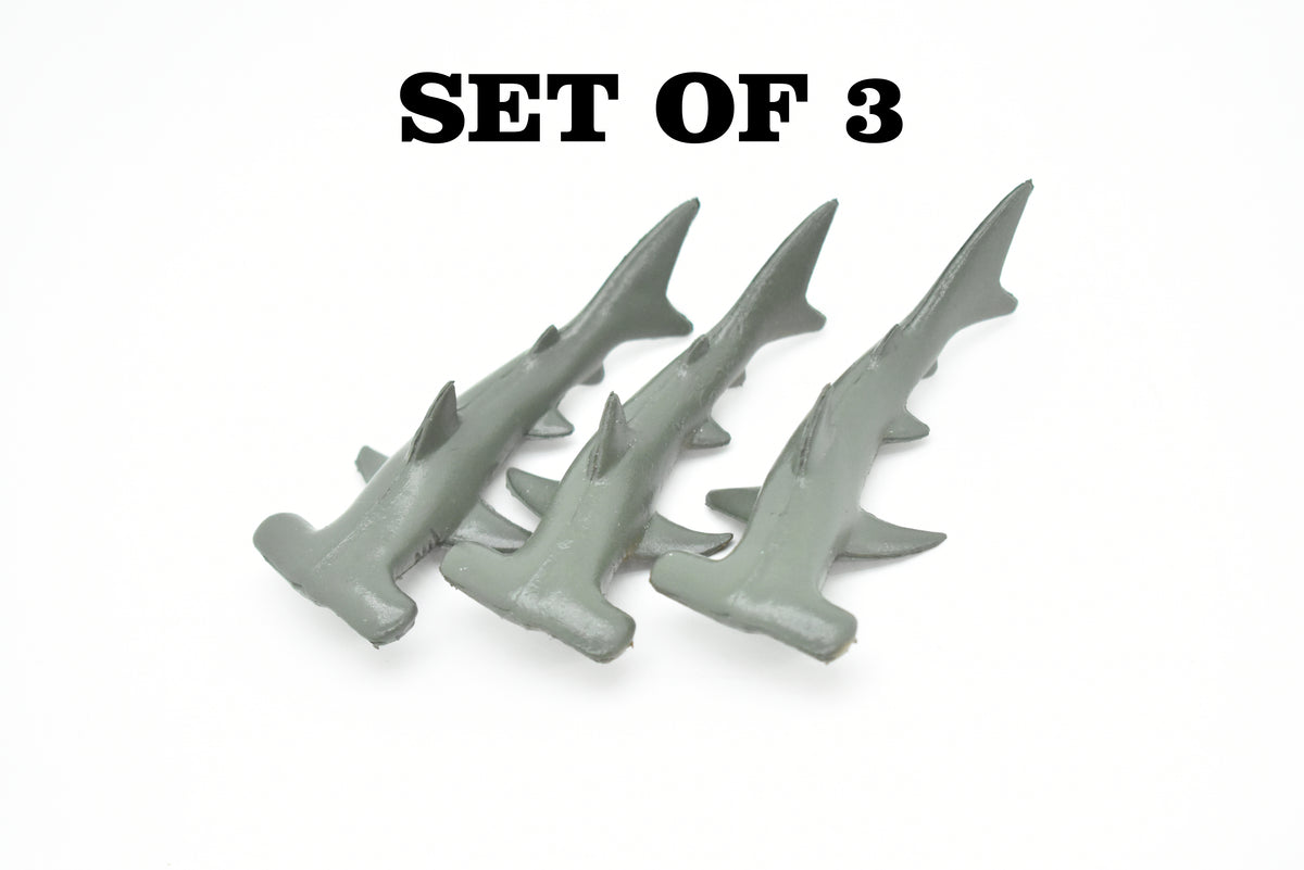 Hammerhead Shark, Very Nice Curved Design, Hand Painted, Realistic, Rubber, Figure, Toy, Kids, Educational, Gift,        3"       F584 B34