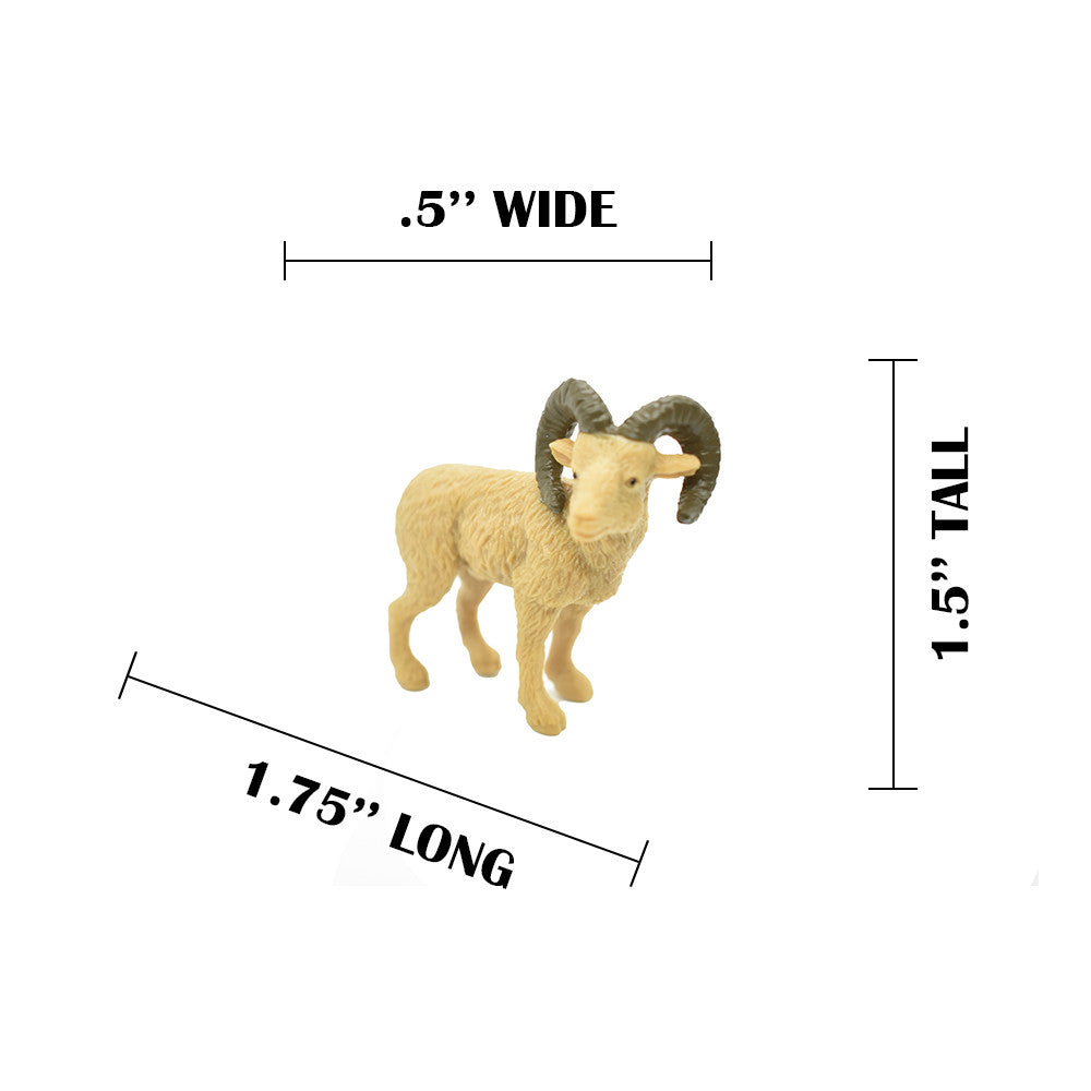 Desert Bighorn Sheep, Very Nice Rubber Animal, Educational, Realistic Cat, Hand Painted, Figure, Lifelike Model, Figurine, Replica, Gift,      1 3/4" 