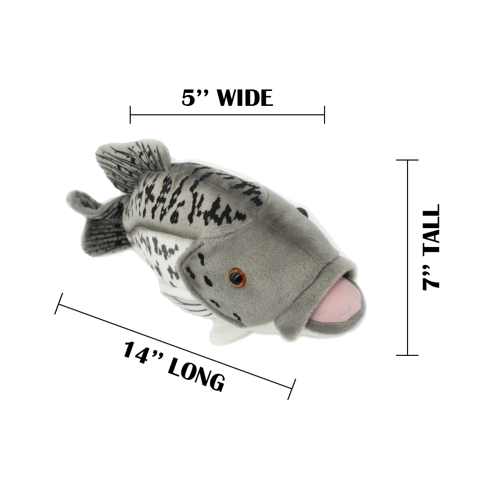Black Crappie, Pappermouths, Very Nice Plush Fish, Stuffed Animal, Educational, Toy, Kids, Realistic Figure, Gift,        14" 