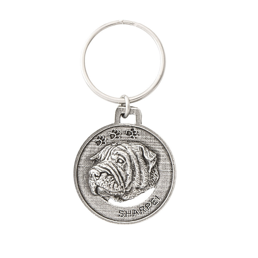 Sharpei Pewter Keychain, D162KC