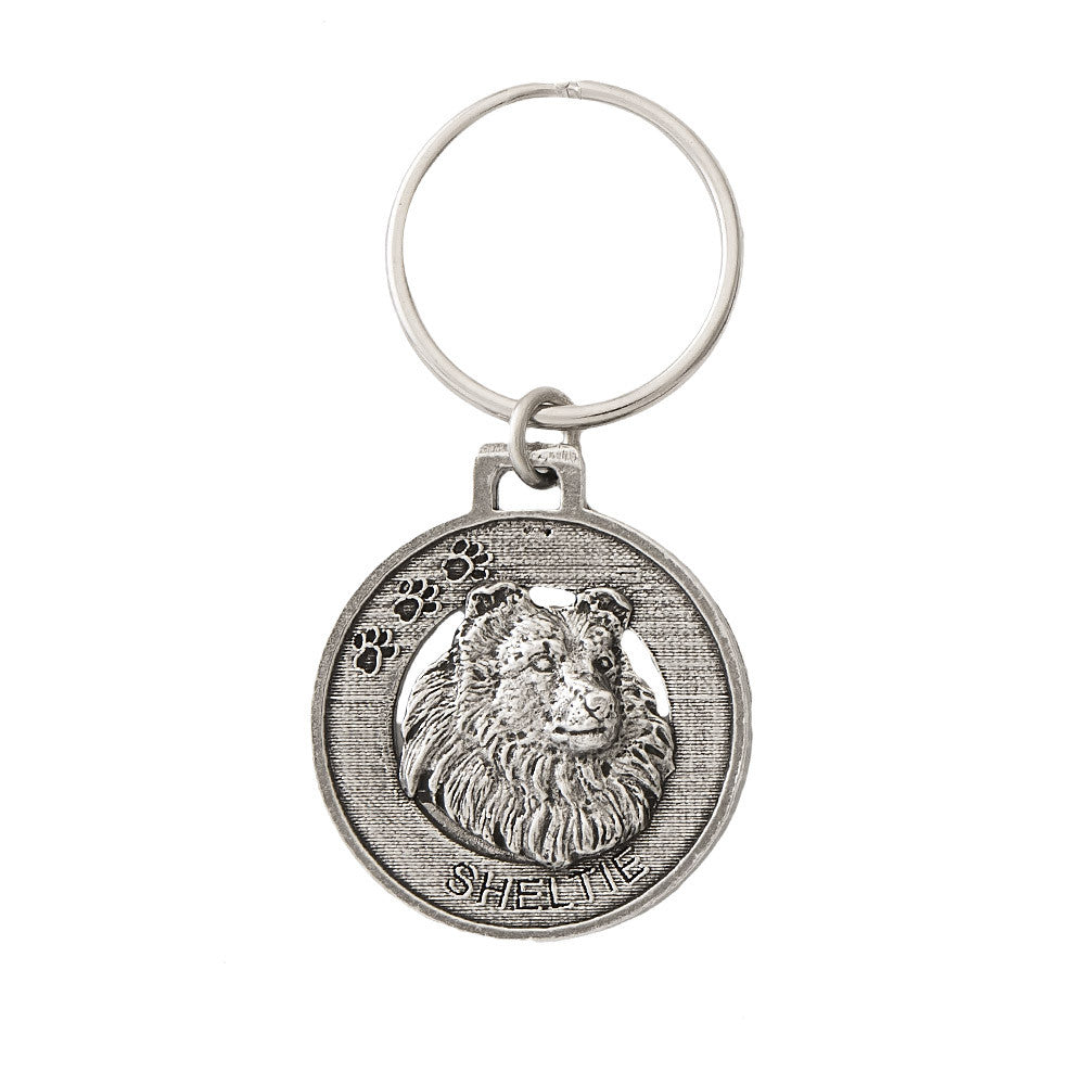Sheltie Pewter Keychain, D164KC