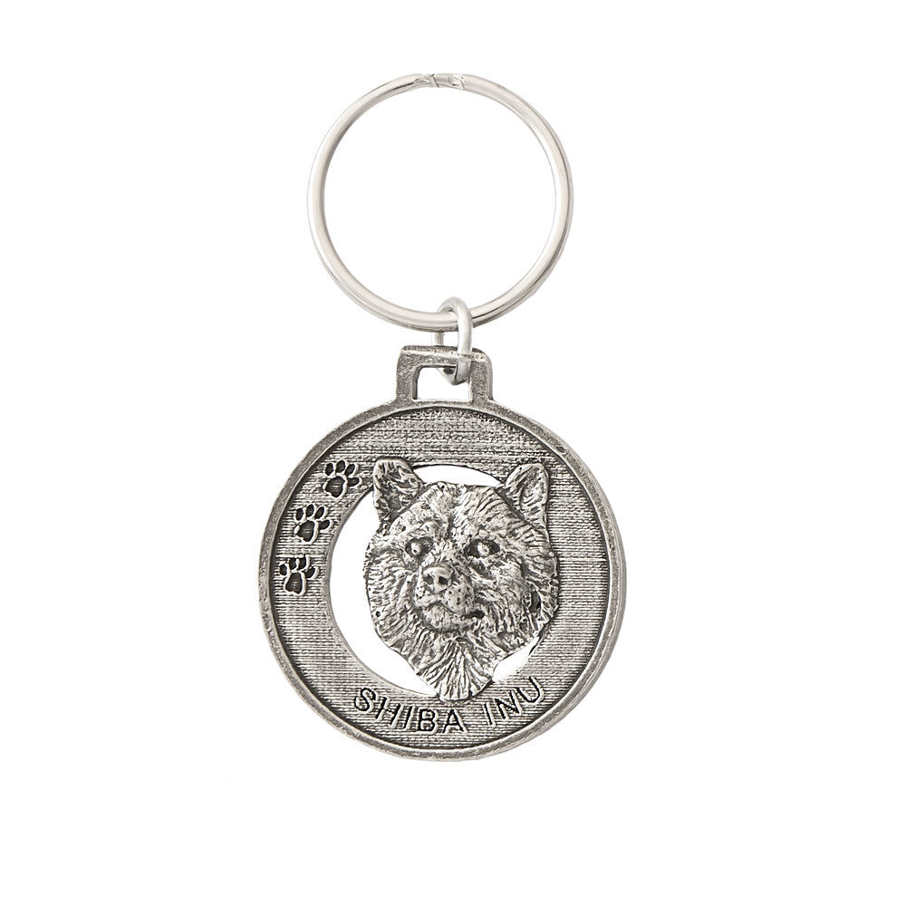 Shiba Inu Pewter Keychain, D166KC