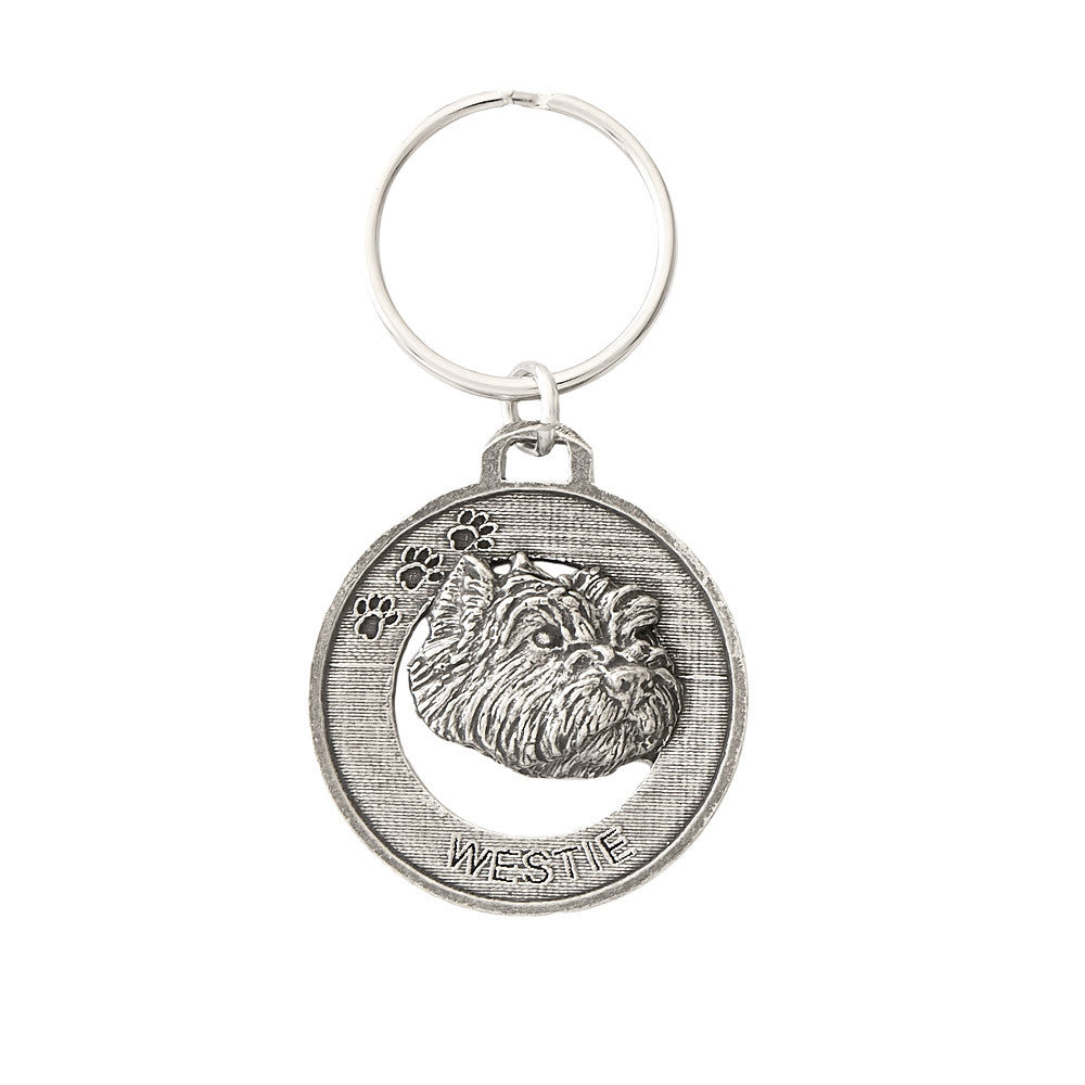 Westie Pewter Keychain, D178KC
