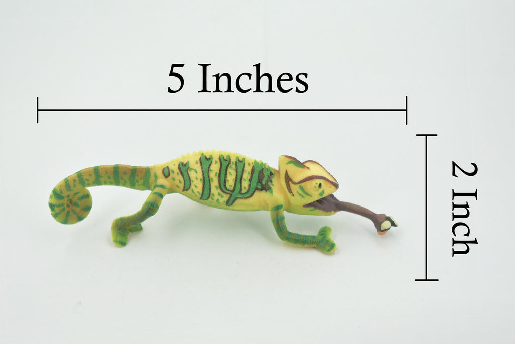 Lizard, Panther Chameleon, Museum Quality, Hand Painted, Realistic, Rubber, Reptile, Figure, Model, Toy, Kids, Educational, Gift,       5"       CH678 BB171