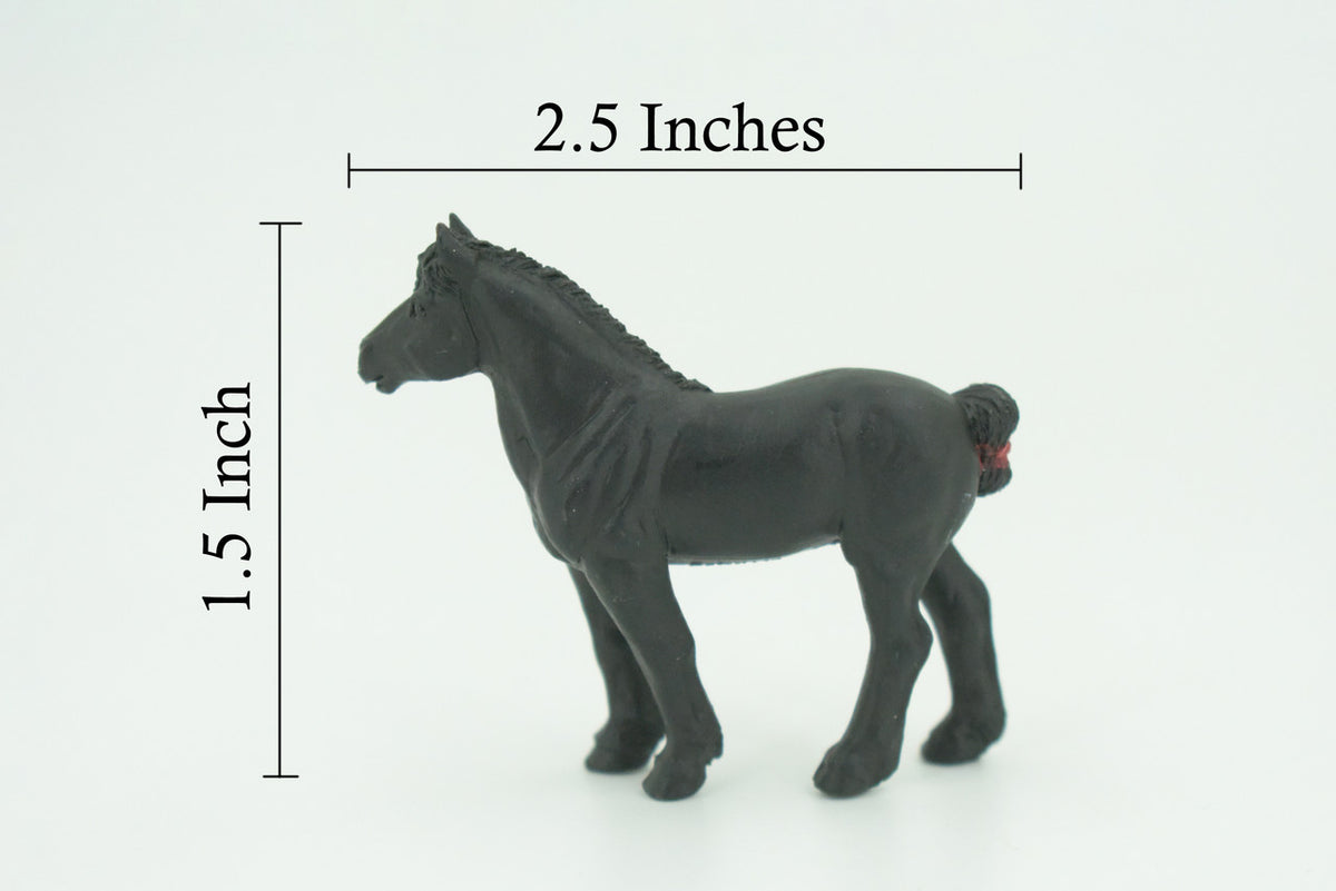 Percheron Horse, Hard Rubber, Hand Painted, Realistic, Figure, Model, Replica, Toy, Kids, Educational, Gift,    2 1/2"    F7016 B97
