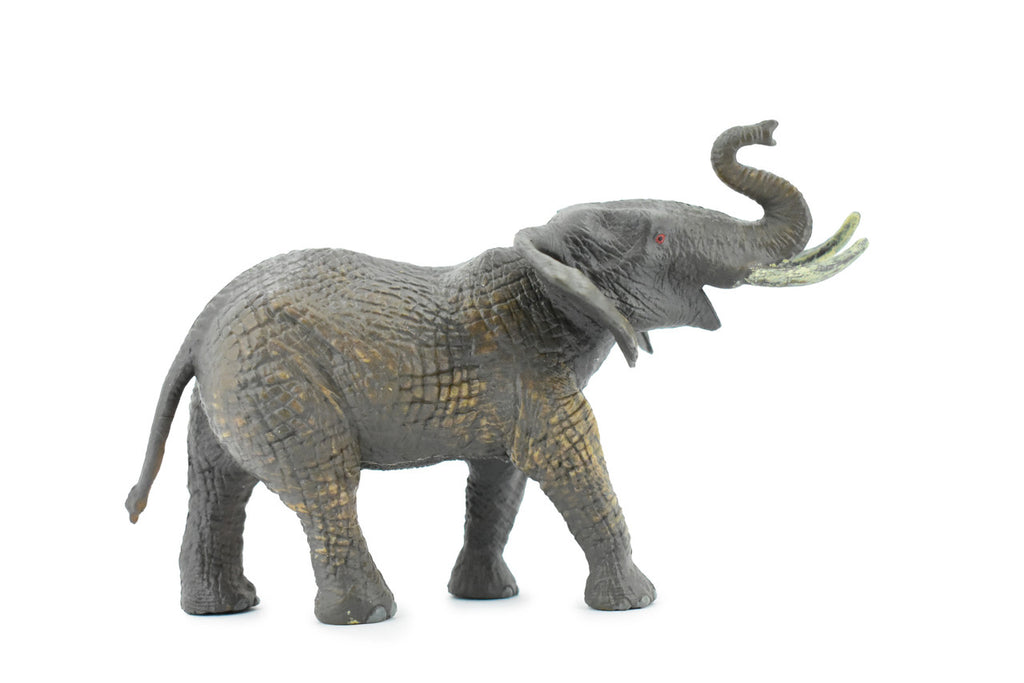African Elephant, Female, Pachyderms, Museum Quality, Educational, Hand Painted, Rubber Animal, Diorama Model, Kids, Toys, 7 Inches. 