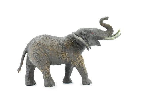 African Elephant, Female, Pachyderms, Museum Quality, Educational, Hand Painted, Rubber Animal, Diorama Model, Kids, Toys, 7 Inches. 